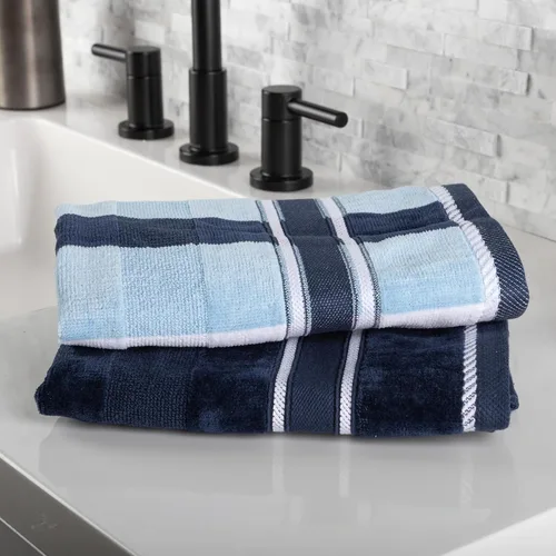 Miniatura 4 de Lavish Home Juego de toallas de baño de 6 piezas, accesorios de baño 100% algodón de 525 GSM, 2 toallas de baño, 2 paños de mano y 2 paños