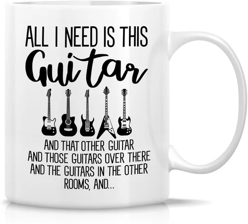 Miniatura 20 de Retreez - Taza divertida con texto en inglés "Without Music Life Would B Flat Musician", 325 ml, tazas de café de cerámica, divertidas, sarcásticas