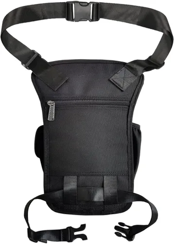 Miniatura 3 de Bolsa de nailon para la pierna, bolsa de muslo Riñonera táctica para hombro, Negro -, M