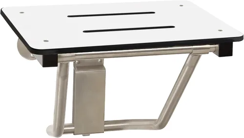 Miniatura 12 de Asiento de ducha plegable de montaje en pared negro de 32" x 15", compatible con ADA