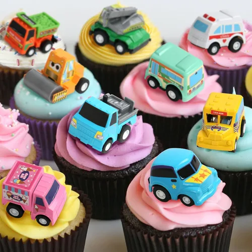 Miniatura 7 de Fajiabao 18 autos de juguete para niños pequeños, mini autos de tracción hacia atrás, camiones, rellenos de piñata para niños, recuerdos de fiesta