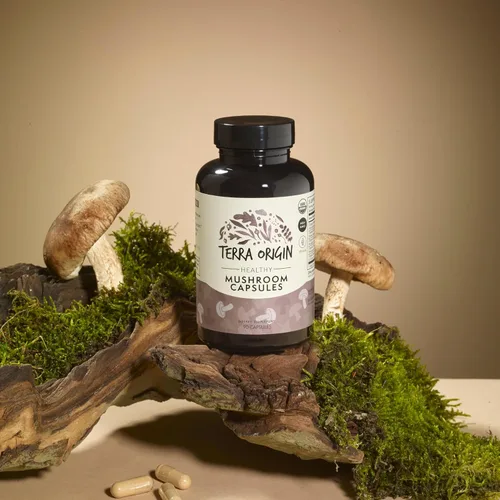 Miniatura 2 de TERRA ORIGIN Suplemento de complejo de hongos saludables 90 cápsulas Reishi, melena de león, Changa, Cordyceps, Maitake Apoyo cerebral