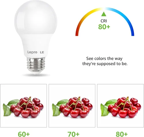Miniatura 5 de Lepro Bombillas LED equivalentes a 60 W, 9 W, 800 lúmenes no regulables, luz blanca diurna 5000 K, base media estándar A19 E26, 10000 horas de vida