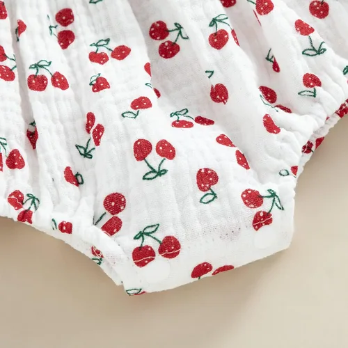 Miniatura 96 de Mameluco para bebés y niñas de 3, 6, 9, 12, 18 meses, enterizo de manga corta, fruncido, faldas y dobladillo, diadema
