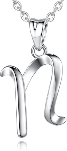 Miniatura 162 de EUDORA Collares de plata esterlina con inicial para mujer, regalos clásicos de 26 letras sin cuello para niñas, hermana, madre hija, cadena de 18