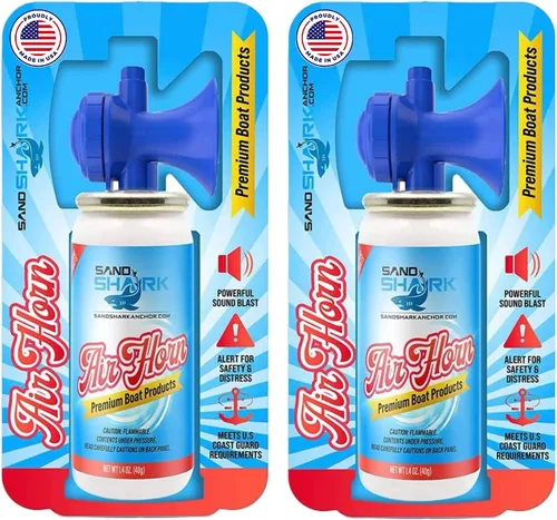 Miniatura 8 de SandShark Bocina de Aire Premium de Mano en Lata - Bocina de Aire Muy Fuerte, Bocina de Barco Aprobada por la Guardia Costera, Bocina de Barco