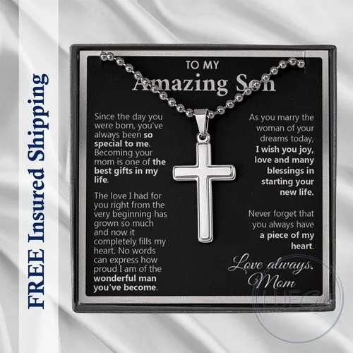 Joyería para tarjetas de mensaje regalos personalizados, regalo de boda para hijo de mamá, a mi hijo en el día de su boda, regalo de boda para hijo,