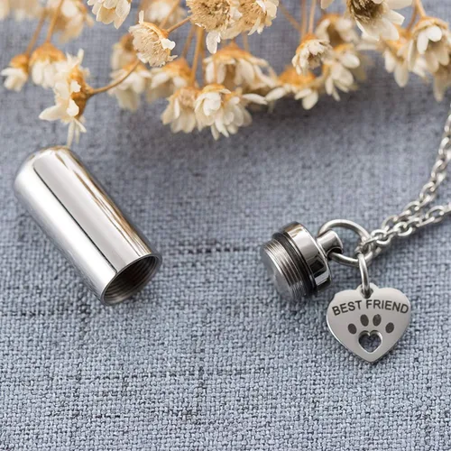 Miniatura 6 de TTVOVO Collar de urna de cremación para mascotas, para cenizas, recuerdo conmemorativo, soporte para cenizas, medallón de urna para mejor amigo
