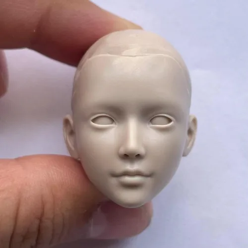 Miniatura 8 de Esculpa de cabeza femenina a escala 1/6, Beauty Girl sin pintar, tallada en la cabeza para cuerpo de figura de acción PH TBL JO de 12 pulgadas (C)