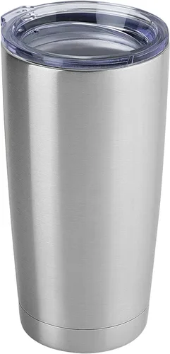 Miniatura 20 de DOMICARE Vaso de acero inoxidable de 20 onzas a granel con tapa, taza de viaje aislada al vacío de doble pared, taza de café con recubrimiento