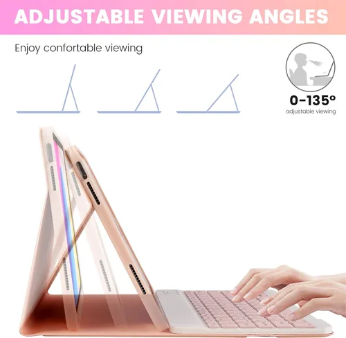 Miniatura 7 de LAMA Funda magnética con teclado para iPad (A16) de 11ª generación 2025/10ª generación 2022, con teclado para iPad de 11 pulgadas (A16) y 10.9 Rosa