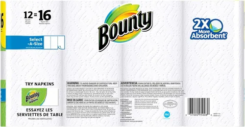 Miniatura 2 de Bounty Select-a-Size - Toallas de papel, color blanco, 12 rollos (paquete de 1)