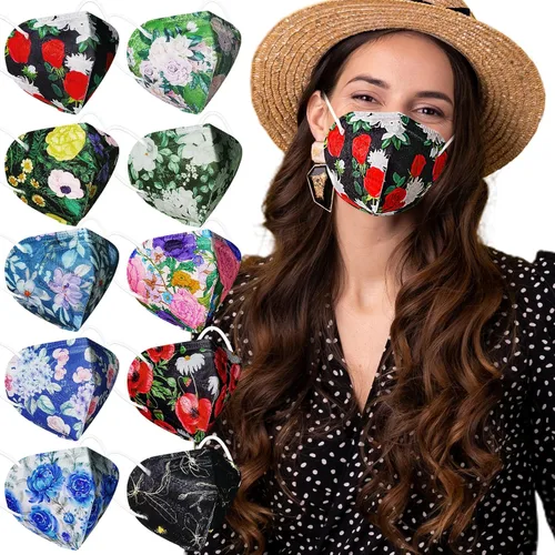 Mascarillas Faciales KN95, paquete de 50 unidades, mascarillas faciales desechables empaquetadas individualmente con lazos elásticos de alta