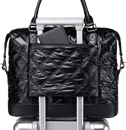 Miniatura 9 de LEDAOU Bolsa de viaje de fin de semana para mujer y mujer, bolsa de lona con funda de equipaje