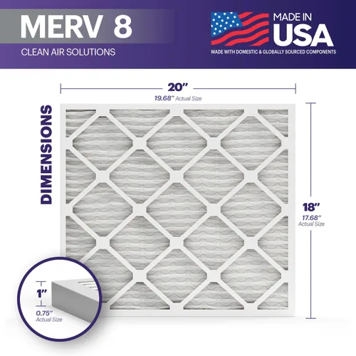 Miniatura 2 de BNX TruFilter - Filtro de aire MERV 8 de 18 x 20 x 1 pulgadas (paquete de 6) – FABRICADO EN EE.UU. – Defensa contra Polvo y Mascotas Filtros de Aire