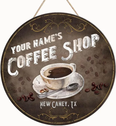 Miniatura 19 de Artsy Woodsy Letrero personalizado de madera para cafetería, placa de pared para decoración de cocina, regalos personalizados para amantes del café