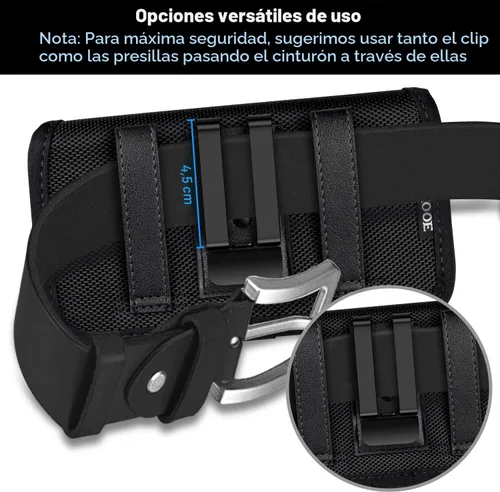 Miniatura 4 de ykooe Funda de nailon resistente compatible con iPhone 17, 16, 15, 14, 13, 12 y modelos Pro, Galaxy S25, S24, S23, S22, S21, soporte para cinturón
