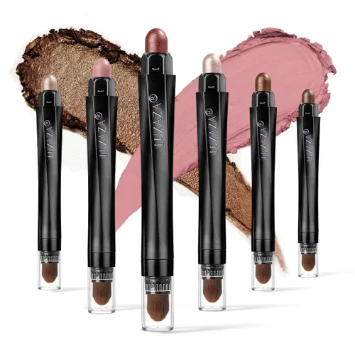 Miniatura 22 de 10 barras de sombra de ojos, brillo y neutro, color rosa champán, metálico, lápiz de sombra de ojos color crema con resistente a las manchas y al