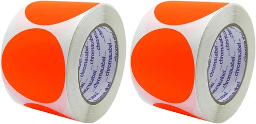Miniatura 3 de ChromaLabel Etiquetas adhesivas circulares de 3 pulgadas, etiquetas adhesivas redondas de alta visibilidad, puntos adhesivos extraíbles, 500