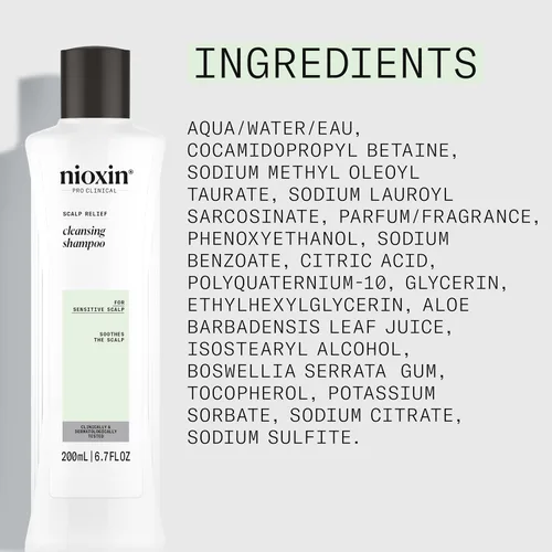 Miniatura 7 de Nioxin Scalp Relief Cleansing Shampoo Soothes, Hydrates, & Thickens Hair For Sensitive, Dry, & Itchy Scalp Made with Aloe Vera & Vitamin E
