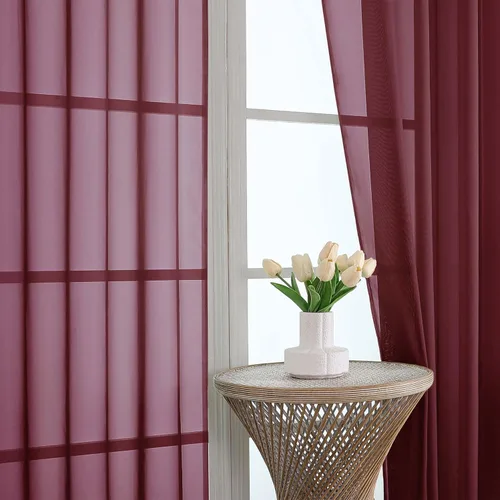 Miniatura 178 de OVZME Cortinas traslúcidas, ligeras, suaves, para estudio, sala de estar y dormitorio, juego de 2 paneles, 42 pulgadas de ancho x 84 pulgadas