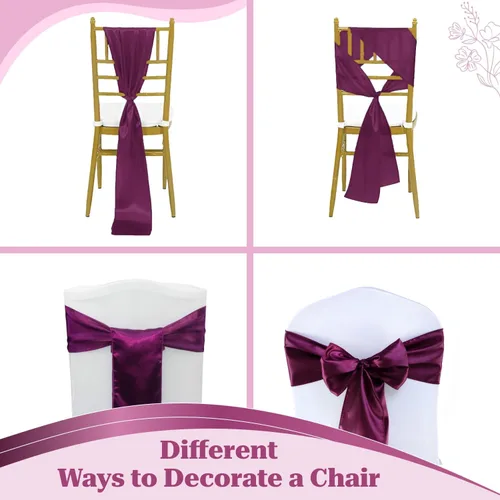 Miniatura 66 de mds - Lote de 10 lazos de satén para sillas de boda y eventos, para decoración de fiestas, 30 colores, Satin, 10 Verde oliva