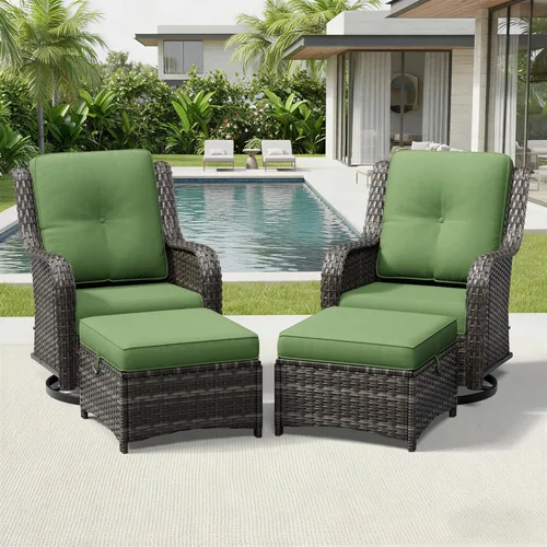 Miniatura 33 de Joyside Juego de sillas de mimbre para patio, juego de 3 piezas de mimbre para exteriores con 2 sillas reposabrazos y 1 mesa auxiliar para terraza