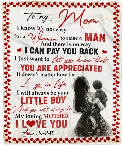 Miniatura 42 de Manta personalizada con texto en inglés «To My Mom from Daughter Wolf I Am Because You are Mom», para cumpleaños, día de la madre, Navidad, manta