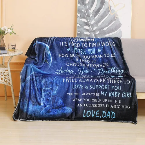 Miniatura 2 de Manta para mi hija de papá Regalo de león Manta de franela súper suave y acogedora para cama y sofá Regalo de cumpleaños, Navidad y Acción