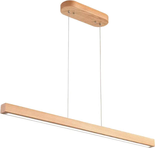 Miniatura 15 de YISDESIGN Lámparas colgantes lineales de madera de 47 pulgadas, modernas, LED, 36 W, regulables, iluminación colgante de techo, luces colgantes, Za.
