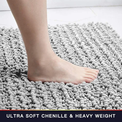 Miniatura 271 de Walensee Alfombra de baño antideslizante (24x17 pulgadas, rosa polvoriento) absorbente de agua, súper suave, lanuda de felpilla, lavable a máquina
