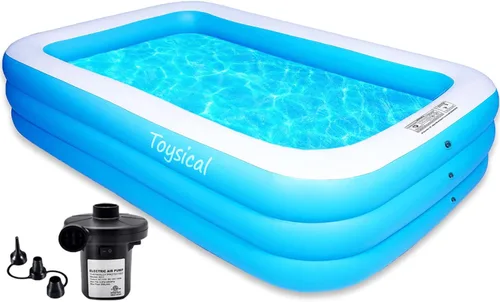 Toysical Piscina inflable para niños y adultos con bomba de 118 x 72 x 22 pulgadas, más duradera que otras piscinas inflables para adultos, incluye