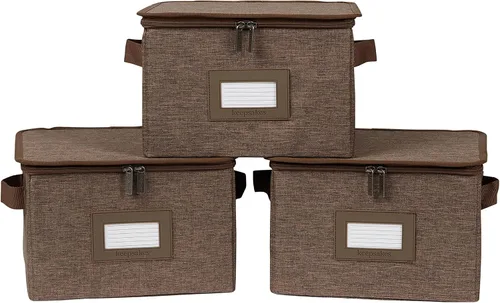 Miniatura 64 de Covermates Keepsakes - Juego de cajas de almacenamiento con cierre de cremallera, paquete de 3 cubos organizadores de poliéster resistente, diseño