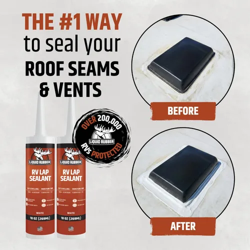 Miniatura 2 de Liquid Rubber - Sellador de solapa para RV, color blanco, 1 paquete