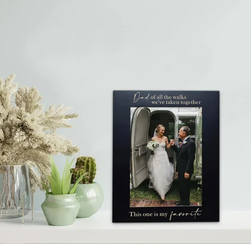Miniatura 5 de XJF Marco de fotos grabado para papá - Papá de todos los paseos que hemos tomado juntos, este es mi favorito, regalos de boda para el padre
