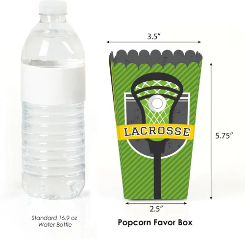 Miniatura 2 de Big Dot of Happiness Lax to The Max - Lacrosse - Cajas de palomitas de maíz para fiestas - Juego de 12