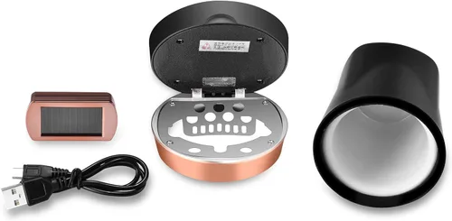 Miniatura 7 de Cenicero de automóvil, cenicero automático cigarro encendedor electrónico de cigarrillos desmontable, alimentado por energía solar/recargable por
