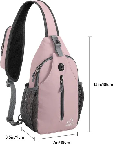 Miniatura 22 de WATERFLY Bolsa pequeña de senderismo: mochila cruzada para el pecho, mochila para hombres y mujeres con correa de hombro agradable a la piel