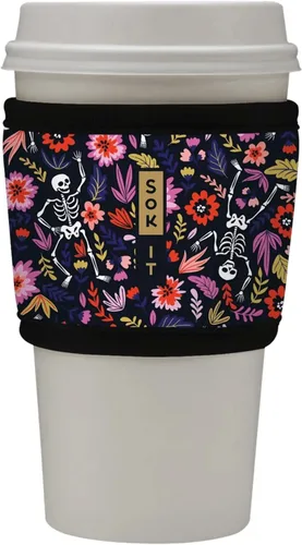 Miniatura 127 de Sok It HotSok Coffee & Tea - Funda de neopreno con aislamiento reutilizable (floral abstracto)