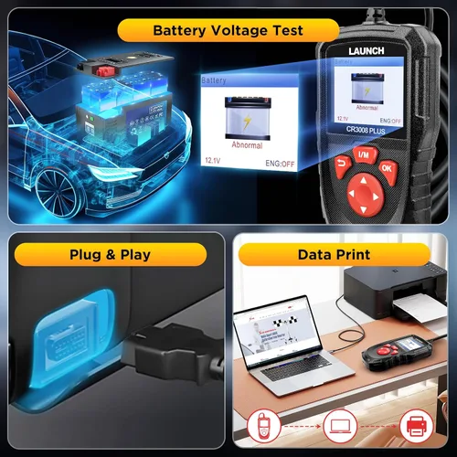 Miniatura 6 de LAUNCH Escáner Profesional OBD2 Herramienta de Diagnóstico CR3008 Plus, I/M de Una Tecla, Lector de Códigos con Actualización de por Vida, Lector