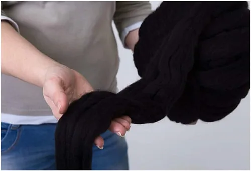 Miniatura 6 de Hilo de tejer grueso para bricolaje, hilo grueso súper grueso para hilar a mano, manta para tejer con el brazo, 1 (color negro, 8.82 oz)