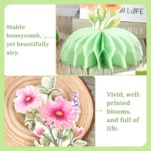 Miniatura 5 de 12Pcs Green Butterfly Flower Honeycomb Table Centerpieces–Reusable Easy Assembly Garden Table Decor for Women, Spring Theme, Birthday, Summer