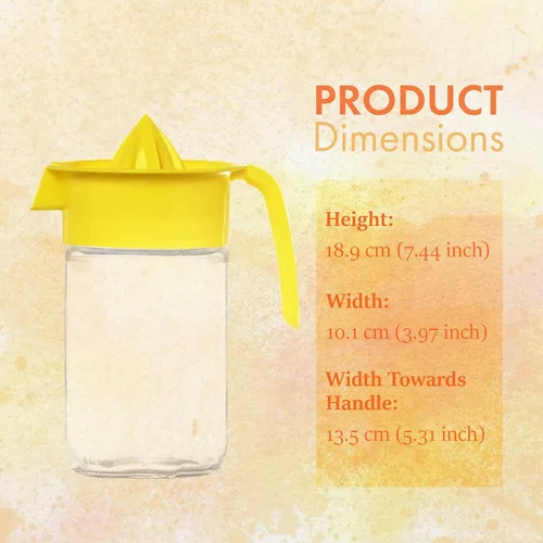 Miniatura 3 de Exprimidor de limón de vidrio, exprimidor pequeño de pomelo y cítricos, extractor manual con mango y boquilla de vertido, sin BPA y sin plomo
