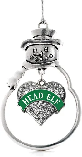 Miniatura 10 de Inspired Silver - Big Sis - Adorno de Navidad plateado - Adorno de árbol de Navidad con dije de corazón con circonita cúbica - Decoración colgante