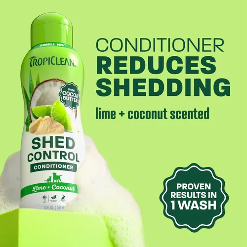 Miniatura 2 de TropiClean Deshedding - Acondicionador para perros, reduce la caída y suaviza el pelaje, seguro para cachorros, fabricado en los Estados Unidos