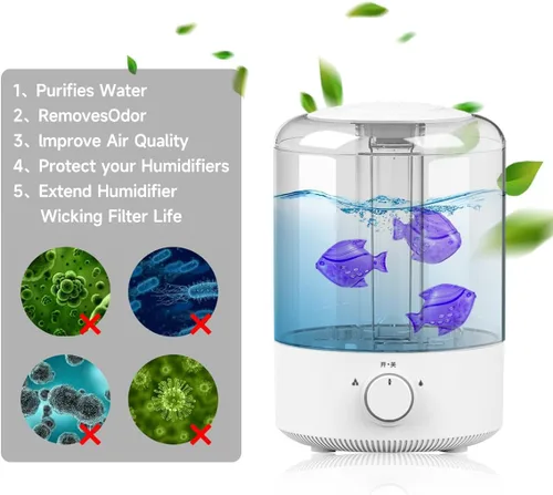 Miniatura 4 de Limpiador de tanque humidificador, 10 filtros de humidificador universales para peces compatibles con gotas, gotas, humidificadores de niebla cálida