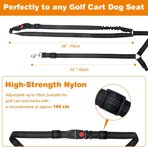 Miniatura 2 de Correa de asiento para perro para carrito de golf, cinturón de arnés de asiento para perro, evita que los perros salten accidentes de carrito