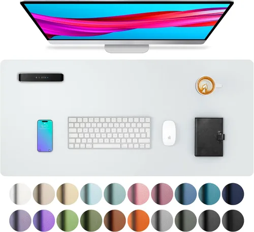 Miniatura 94 de Aothia - Protector de escritorio de cuero sintético, base para mouse, superficie antideslizante e impermeable para escribir y para laptop