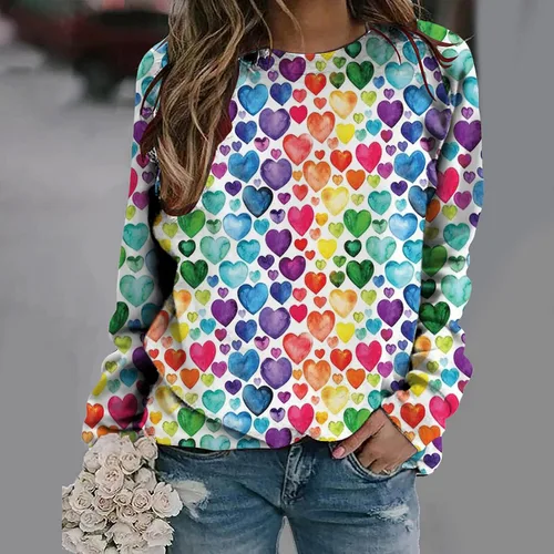 Miniatura 18 de Sudadera de manga larga con estampado de leopardo y corazón para mujer, para el día de San Valentín, sin botones, para niñas, regalos