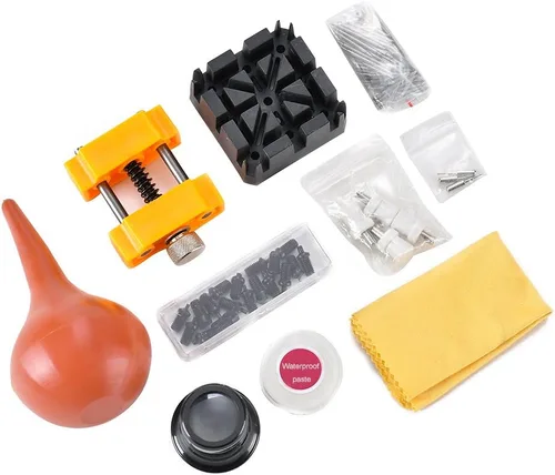 Miniatura 4 de Kit de herramientas de reparación de relojes profesional, kit de herramientas de relojero, incluye soporte para caja trasera, abridor, removedor